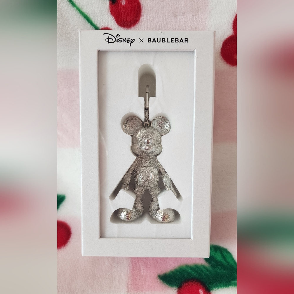 Baublebar Disney Silver Mickey Keychain Charm
